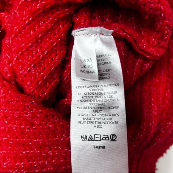 Pilcro Oversized Knit Cowl-Neck Sweater in Red/Orange Size X-Small - Picture 12 of 14